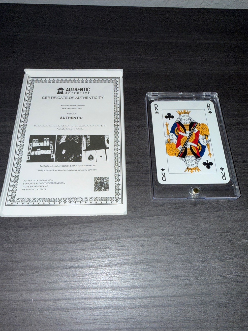 RARE LOUIS VUITTON CASINO NIGHT DAMIER CARD - KING OF CLUBS